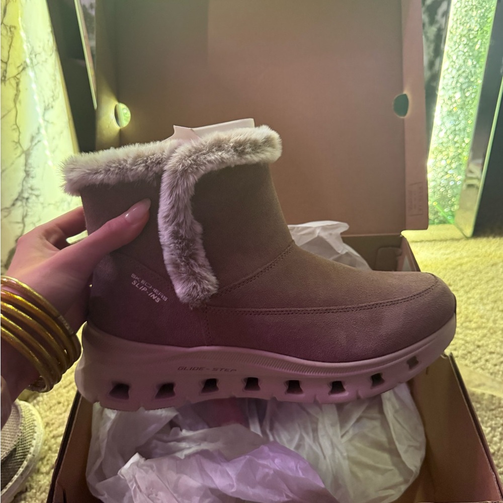 Skechers Brown Winter Boots with Faux Fur